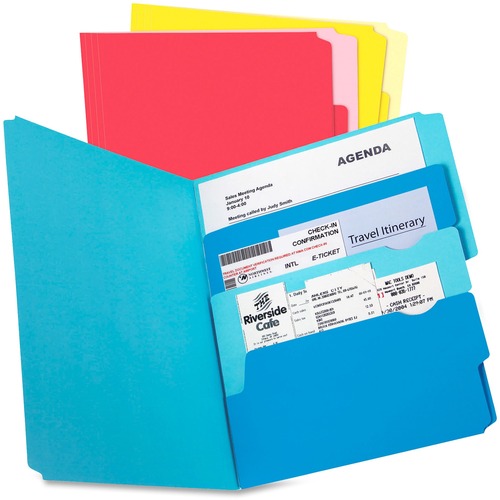 Pendaflex Divide It Up Letter Recycled Top Tab File Folder - 8 1/2" x 11" - Assorted - 10% Recycled - 24 / Pack = PFX10772
