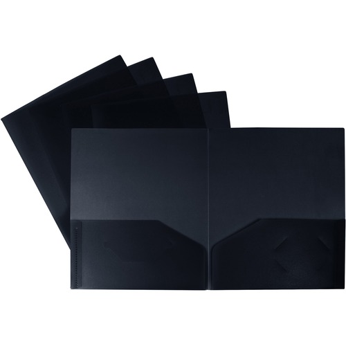 Storex Recycled Pocket Folder - Poly - Black - Recycled