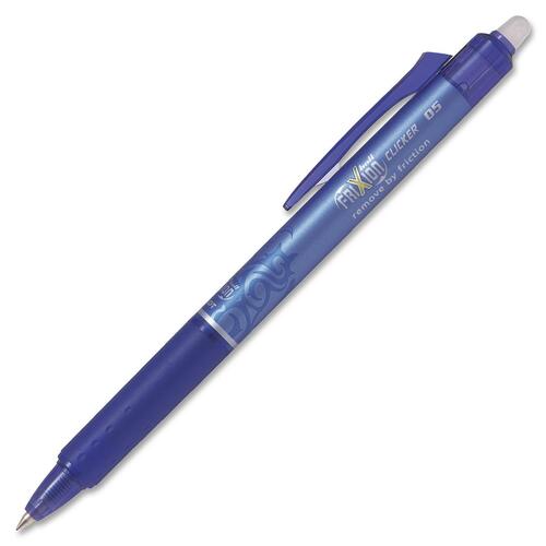 FriXion Clicker Gel Pen - Fine Pen Point - 0.5 mm Pen Point Size - Retractable - Blue Gel-based Ink - 1 Each