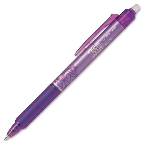 FriXion Clicker Gel Pen - Fine Pen Point - 0.5 mm Pen Point Size - Retractable - Purple Gel-based Ink - 1 Each - Gel Ink Pens - PILBLRTFR5PE