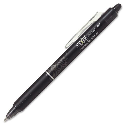 FriXion Clicker Gel Pen - Medium Pen Point - 0.7 mm Pen Point Size - Retractable - Black Gel-based Ink - 12/ Box