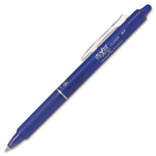 FriXion Clicker Gel Pen - Medium Pen Point - 0.7 mm Pen Point Size - Retractable - Blue Gel-based Ink - 12/ Box