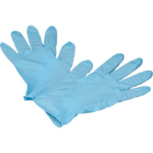 Prime Source HandsOff Disposable Gloves - Large Size - Nitrile - Blue - Disposable, Powdered, Ambidextrous, Puncture Resistant - 100 / Box - 5 mil (0.13 mm) Thickness - 9.50" (241.30 mm) Glove Length