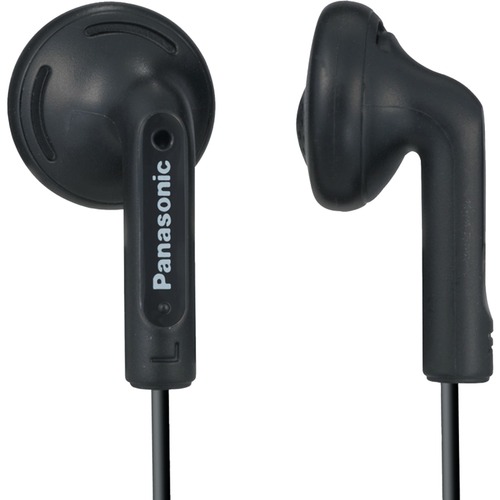 Panasonic RP-HV096 Earphone - Stereo - Mini-phone (3.5mm) - Wired - 17 Ohm - 20 Hz to 20 kHz - Nickel Plated Connector - Earbud - Binaural - Open - 3.94 ft Cable - Black