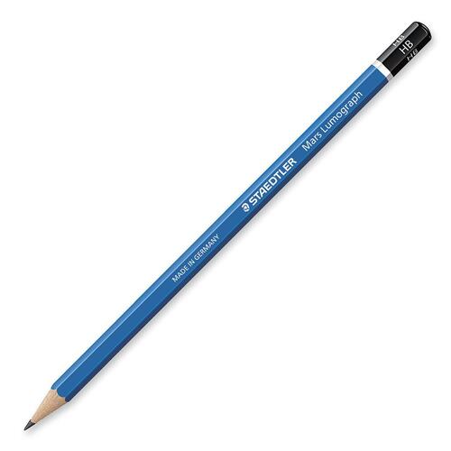 Staedtler Mars HB Lumograph Pencil - Gray Lead - Blue Wood Barrel - 12/Box