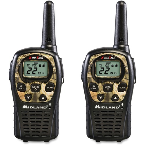 Midland LXT535VP3 24-mile Range 2-Way - 22 Radio Channels - 22 GMRS - Upto 126720 ft - Auto Squelch, Keypad Lock, Silent Operation - Water Resistant - Camouflage, Mossy Oak - 2 Each
