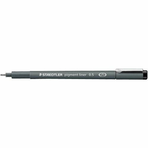 Staedtler Pigment Liner 308 A605-9 Porous Point Pen - 0.5 mm Pen Point Size - Black - Metal Tip - 1 Each