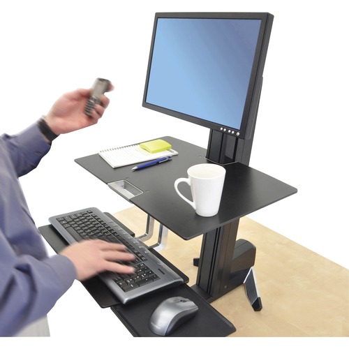 Ergotron WorkFit-S Single HD with Worksurface+ - Up to 30" Screen Support - 29 lb Load Capacity - Flat Panel Display Type Supported27" Width - Desktop