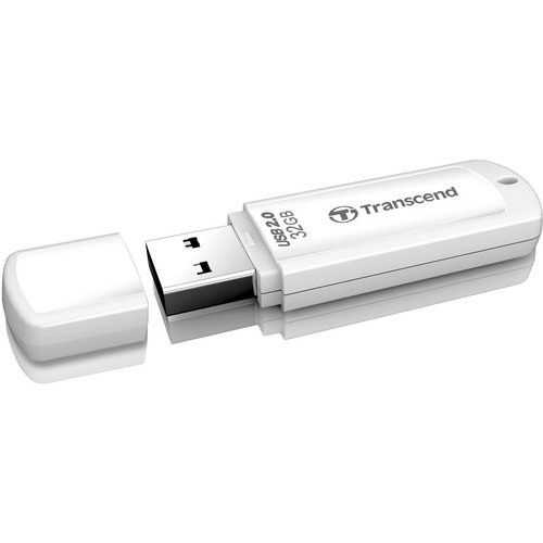 Transcend 32GB JetFlash 370 USB 2.0 Flash Drive - 32 GB - USB 2.0 - White - Lifetime Warranty