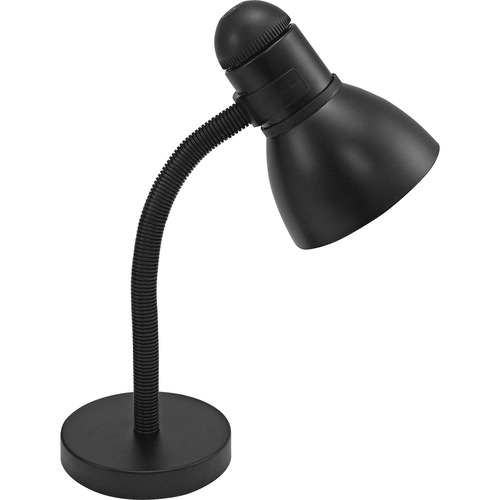 Advantus Ledu Advanced Style Gooseneck Desk Lamp - 60 W Incandescent Bulb - Adjustable - Metal - Desk Mountable - Black