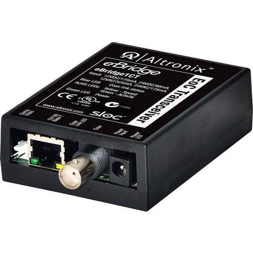 Altronix eBridge1CT - IP over Coax Transceiver - 1 x Network (RJ-45) - 10/100Base-TX - 0.46 km - Desktop
