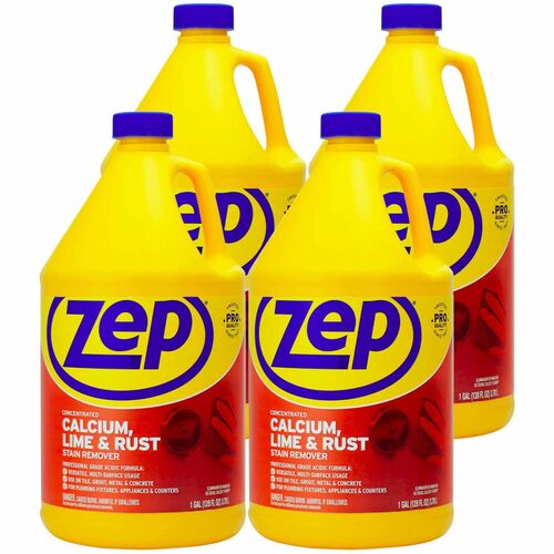 Zep Calcium, Lime & Rust Stain Remover - Concentrate - 128 fl oz (4 quart) - 1 Each - Yellow