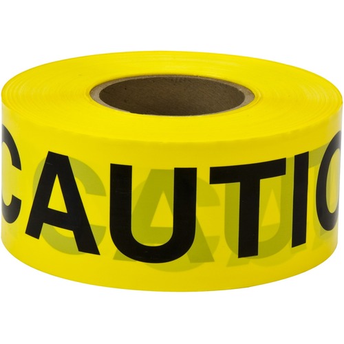 Scotch Barricade Tape 301, CAUTION, 3 in x 300 ft, Yellow - 300 ft (91440 mm) Yellow Tape - 1 Each - Safety Tapes - MMM301
