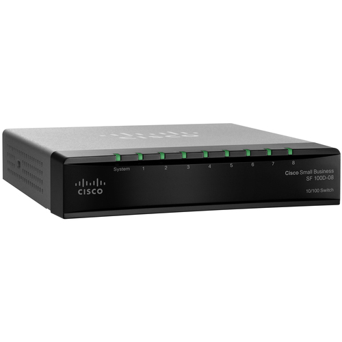 Cisco Unmanaged Desktop Switch - 8 Ports - 10/100Base-TX - 2 Layer Supported - Desktop, Wall Mountable - Lifetime Limited Warranty