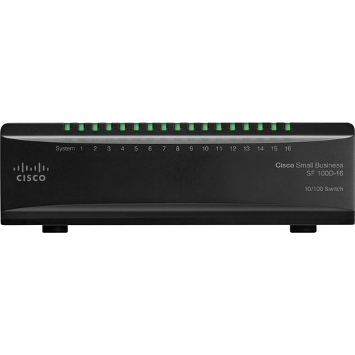 Cisco Unmanaged Desktop Switch - 16 Ports - Fast Ethernet - 2 Layer Supported - Desktop, Wall Mountable - Lifetime Limited Warranty