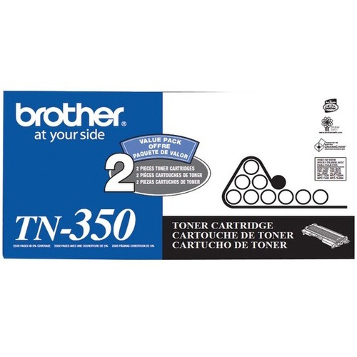 Brother TN350 Standard Yield Laser Toner Cartridge - Multi-pack - Black - 2 / Pack - 2500 Pages Black