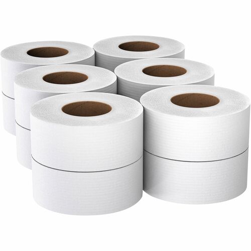 Scott 100% Recycled Fiber High-Capacity Jumbo Roll Toilet Paper - 2 Ply - 3.55" x 1000 ft - White - Fiber - 12 / Carton