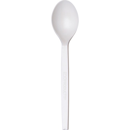 Eco-Products 7" PSM Spoons - 50/Pack - 50 x Spoon - Plant Starch - Natural White