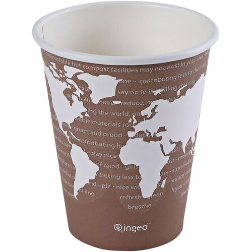 Eco-Products World Art Hot Beverage Cups - 8 fl oz - 20 / Carton - Multi - Paper, Resin - Hot Drink