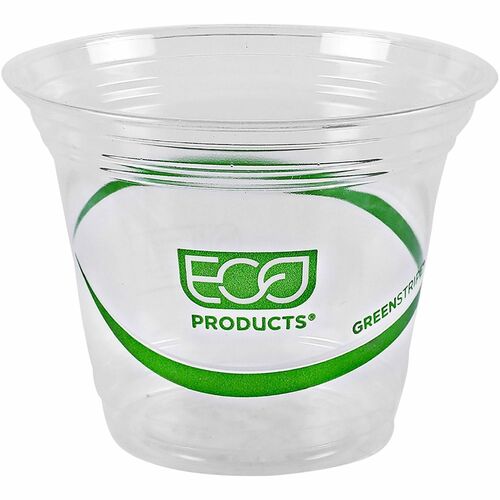 Eco-Products GreenStripe Cold Cups - 9 fl oz - 20 / Carton - Clear - Polylactic Acid (PLA) - Cold Drink