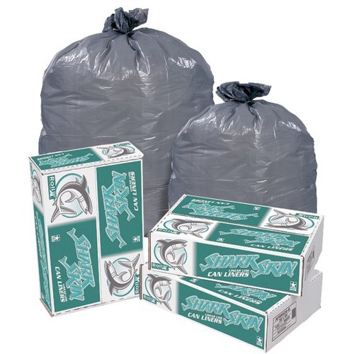 Pitt Plastics Shark Skin Extra-Heavy Can Liners, 60 Gallons, Gray, Pack Of 100 - Large Size - 60 gal Capacity - 58" Width - 1.10 mil (28 Micron) Thickness - Gray - 1Carton - 100 Per Packet - Home, Office, Industrial