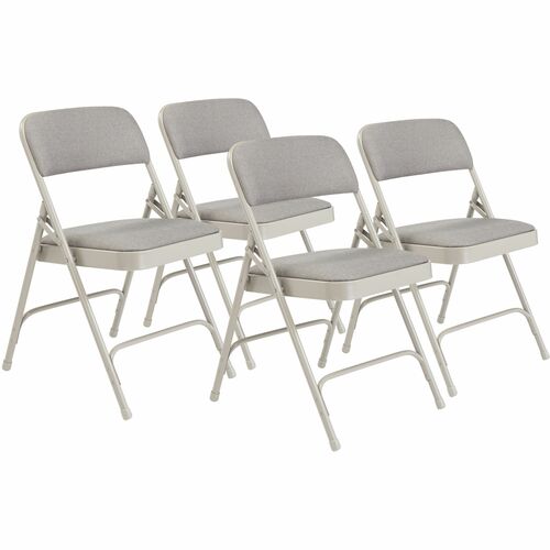 National Public Seating 2200 Series Folding Chair - Graystone Seat Color - Fabric, High Density Foam (HDF) Seat Material - Gray Stone Back Color - High Density Foam (HDF) Back Material - Gray Frame Color - Tubular Steel, Metal Frame Material - Gray Stone 