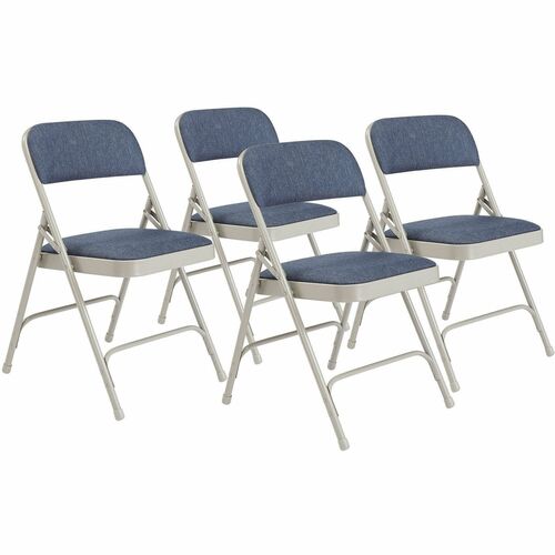 National Public Seating 2200 Series Folding Chair - Imperial Blue Seat Color - Foam, Fabric Seat Material - Imperial Blue Back Color - Fabric Back Material - Gray Frame Color - Metal, Powder Coated Steel Frame Material - Imperial Blue - Fabric, Polypropyl