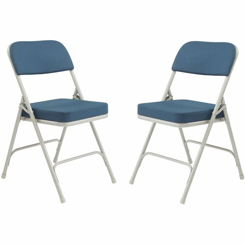 National Public Seating 3200 Series Folding Chairs - Regal Blue Seat Color - Fabric, Foam Seat Material - Regal Blue Back Color - Fabric, Foam Back Material - Gray Frame Color - Tubular Steel Frame Material - Regal Blue - Fabric, Vinyl, Polypropylene - 2 