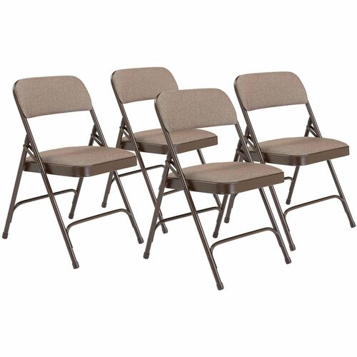 National Public Seating 2200 Series Folding Chair - Russet Walnut Seat Color - Foam, Fabric Seat Material - Russet Walnut Back Color - Fabric Back Material - Gray Frame Color - Metal, Powder Coated Steel Frame Material - Russet Walnut - Fabric, Polypropyl