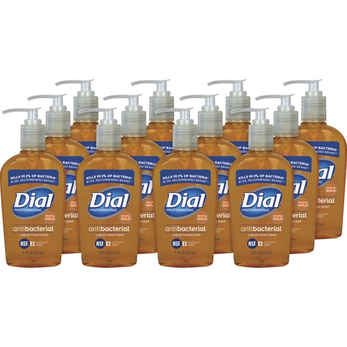 Dial Gold Antibacterial Liquid Hand Soap - 7.5 fl oz (221.8 mL) - Push Pump Dispenser - Hand, Skin - Antibacterial - 12 / Carton
