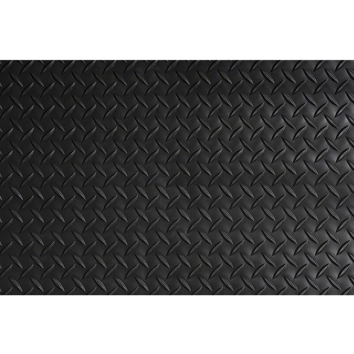 Crown Mats Industrial Deck Plate Anti-fatigue Mat - Industry, Indoor - 36" Length x 24" Width x 0.563" Thickness - Rectangular - Diamond Pattern Texture - Vinyl, PVC Foam - Black - 1Each