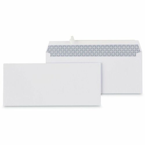 Universal Envelope - Business - #10 - 24 lb - Self Adhesive - White - Paper Stock - 100 / Box