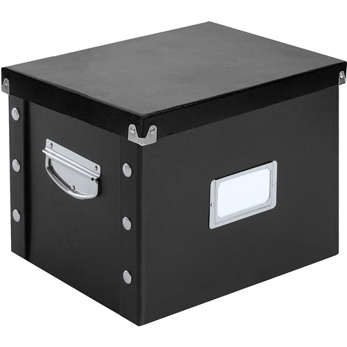 IdeaStream Storage Case (Box) for File, Hanging Folder - External Dimensions: 1.5" Length x 13.5" Width x 11" Height - Media Size Supported: Letter 8.50" x 11" - Heavy Duty - Fiberboard - Black - For File, Hanging Folder, Paper, Sheet, Letter - Recycled -