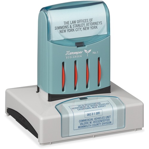 Xstamper VersaDater Pre-inked Date Stamp - Message/Date Stamp - 1.75" Impression Width x 2.50" Impression Length - 50000 Impression(s) - Assorted - Recycled - 1 Each