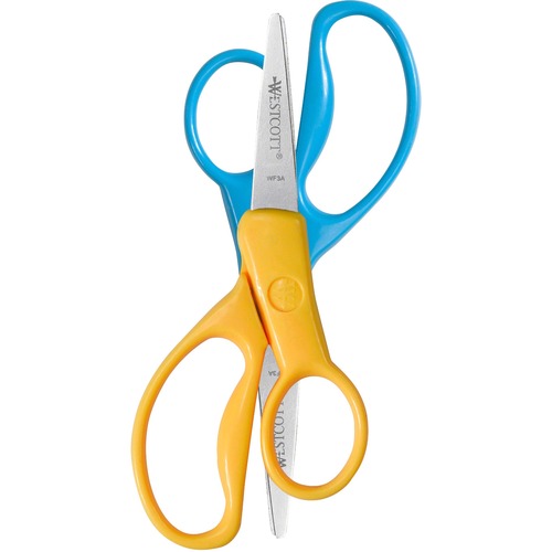 Westcott Junior Stainless Steel Pointed Tip Scissors - 5" Overall Length - Straight-left/right - Stainless Steel - Pointed Tip - Assorted - 2 / Pack