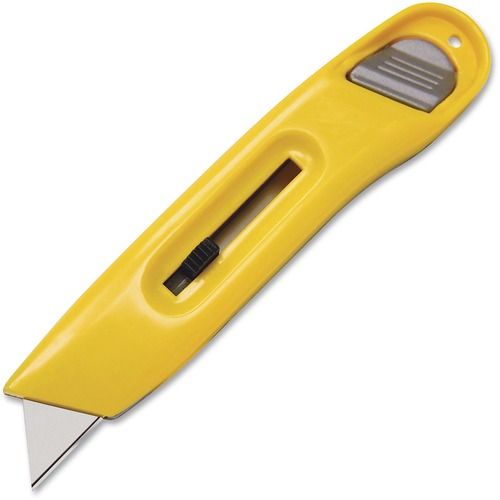 COSCO General-purpose Retractable Utility Knife - Retractable, Durable, Snap Closure - Plastic - Silver, Silver - 1 Each