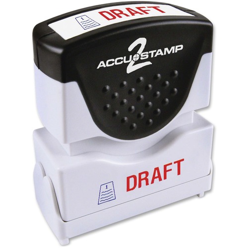 Consolidated Stamp Pre-inked 2-color DRAFT Message Stamp - Message Stamp - DRAFT - 50000 Impression(s) - Red, Blue - Rubber - 1 Each