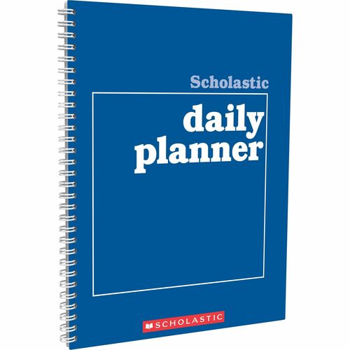 Scholastic Daily Planner - Academic - Daily, Weekly, Yearly - 8 1/2" x 11" Sheet Size - White Sheet - Blue Cover - Class Schedule - 1 Each