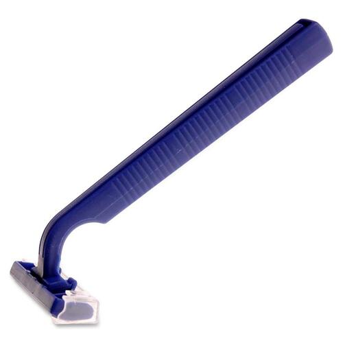 Medline Twin Blade Facial Razors - Contoured Handle - Blue - 500 / Carton - Latex-free, Dual Blade