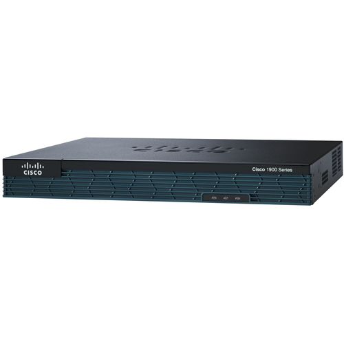 Cisco 1921 Modular Router DC Power - 2 Ports - PoE Ports - Management Port - 2 - 512 MB - Gigabit Ethernet - 1U - Rack-mountable - 1 Year