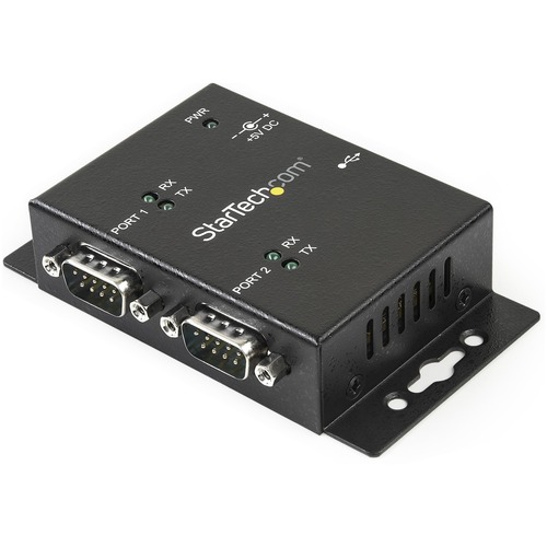 StarTech.com USB to Serial Adapter - 2 Port - Wall Mount - Din Rail Clips - Industrial - COM Port Retention - FTDI - DB9 - Add 2 DIN Rail-mountable RS232 Serial ports to any system through USB - USB to Serial - USB to RS232 - USB to DB9 - USB to serial Ad