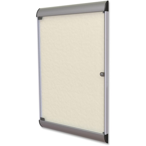 Ghent Silhouette Enclosed with 185 Ivory Vinyl Tackboard - 42.13" Board Height x 27.75" Board Width - Ivory Vinyl Surface - Aluminum Frame - 1 Each