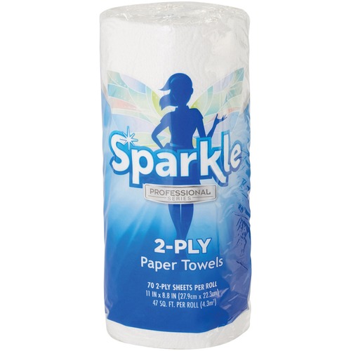 Sparkle Professional Series® Paper Towel Roll by GP Pro - 2 Ply - 8.80" x 11" - 70 Sheets/Roll - White - Paper - 1 Roll