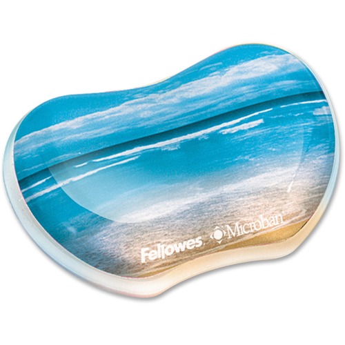 Fellowes Photo Gel Wrist Rest Microban® Protection - Sandy Beach - 1" x 4.88" x 3.44" Dimension - Multicolor - Rubber, Gel - Stain Resistant, Skid Proof - 1 Pack