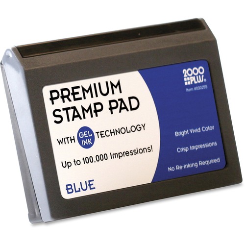 COSCO 2000 Plus Gel Ink Premium Stamp Pad - 1 Each - 3" Height x 4.3" Width x 3.5" Depth - Blue Ink