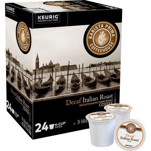 Barista Prima Decaf Italian Roast Coffee - DeCaffeinated - Dark/Bold - K-Cup - 24 / Box