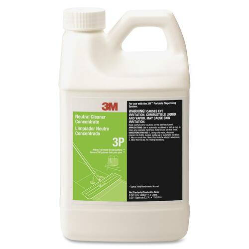3M 3P Neutral Cleaner Concentrate - For Hard Surface - 64.2 fl oz (2 quart) - Fresh Scent - 1 Each - Residue-free, Rinse-free - Clear