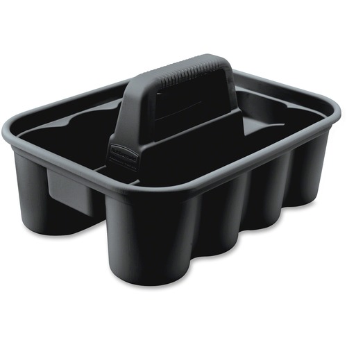 Rubbermaid Commercial Deluxe Carry Caddy - 15" Length x 10.9" Width x 7.4" Height - Ergonomic Design, Comfortable, Handle, Heavy Duty - Black