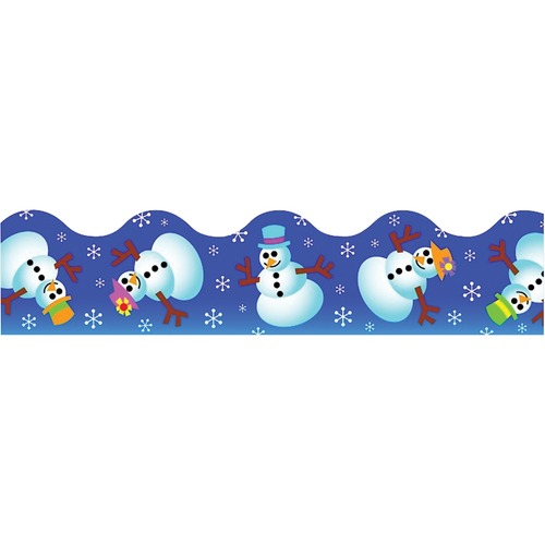 Trend Terrific Trimmers 2-1/4" x 39" Winter Fun - Fun, Learning Theme/Subject - Rectangle Shape - Layer Patterns - Durable, Reusable - 2.25" (57.2 mm) Height x 39" (990.6 mm) Width