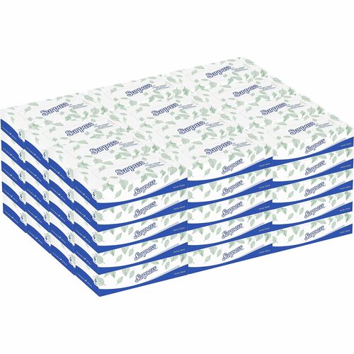 Surpass Flat Box Facial Tissue for Business - 2 Ply - 8" Width x 8.30" Length - White - 125 Box - 60 / Carton